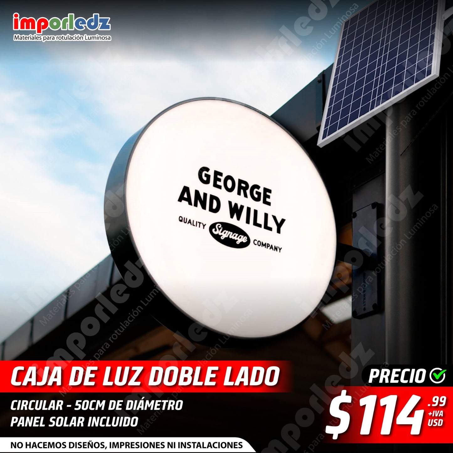 CAJA DE LUZ REDONDA SOLAR