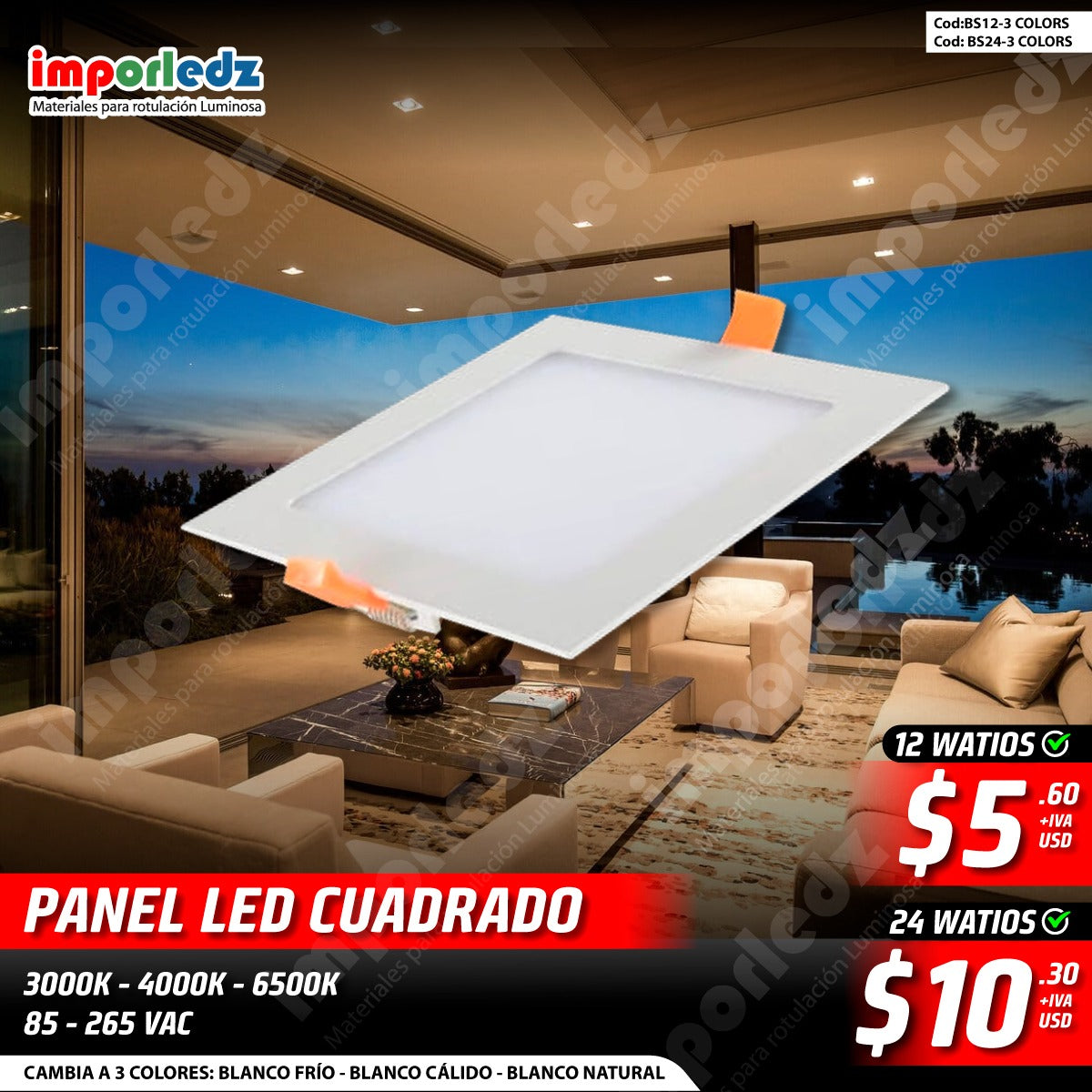PANEL LED CUADRADO