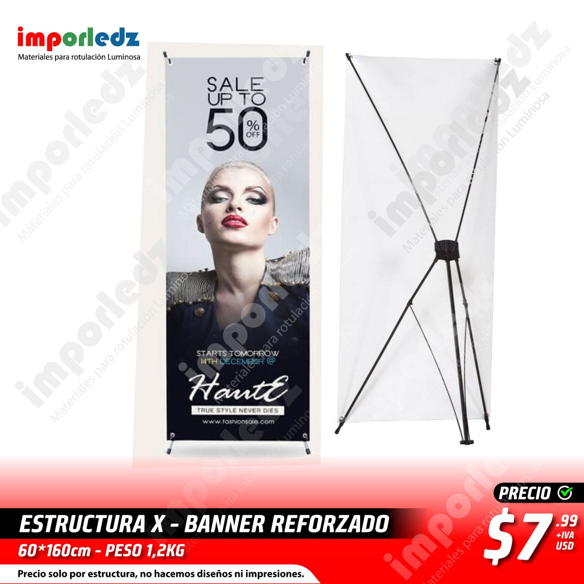 ESTRUCTURA ROLL UP ARAÑA REFORZADO 60x160 CM