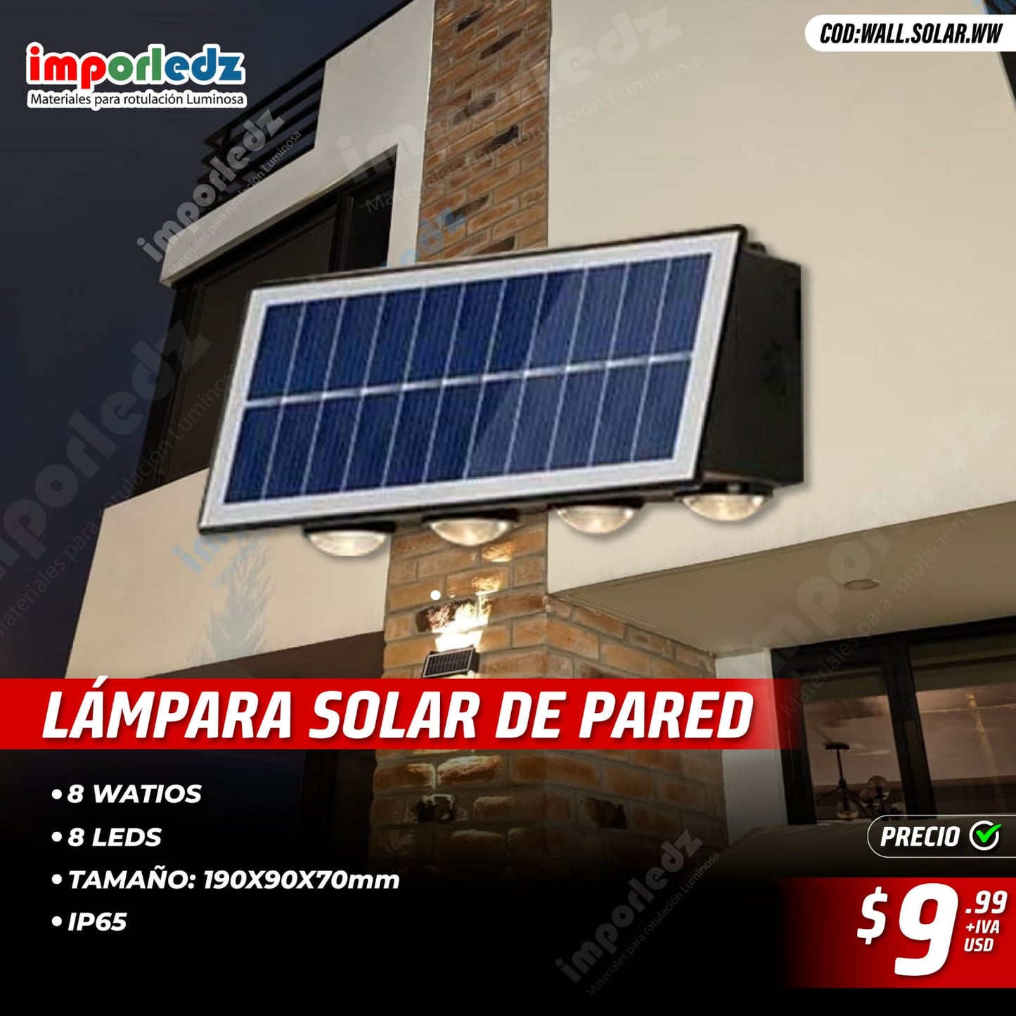 Lámpara solar de pared