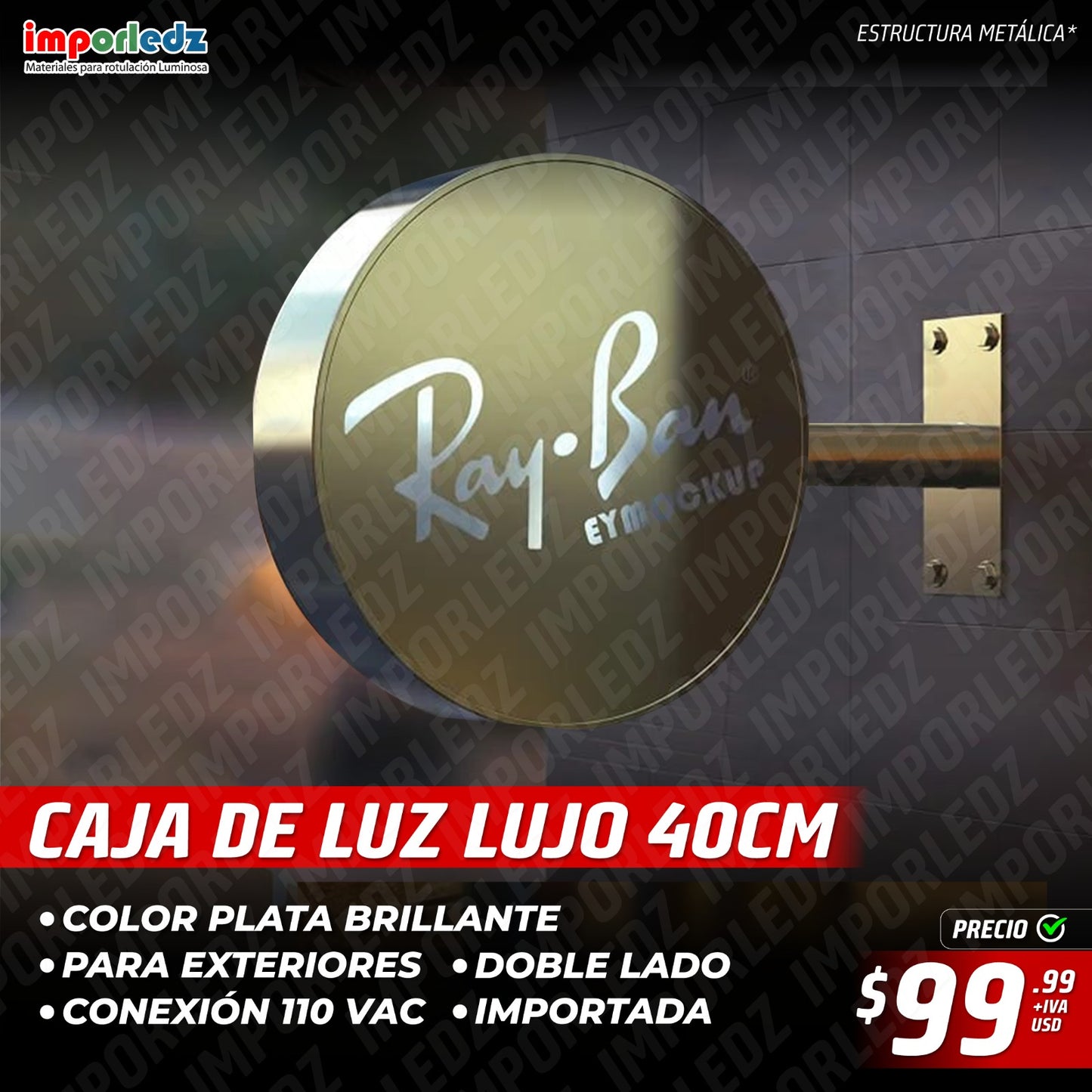 CAJA DE LUJO DORADA 40CM DIÁMETRO