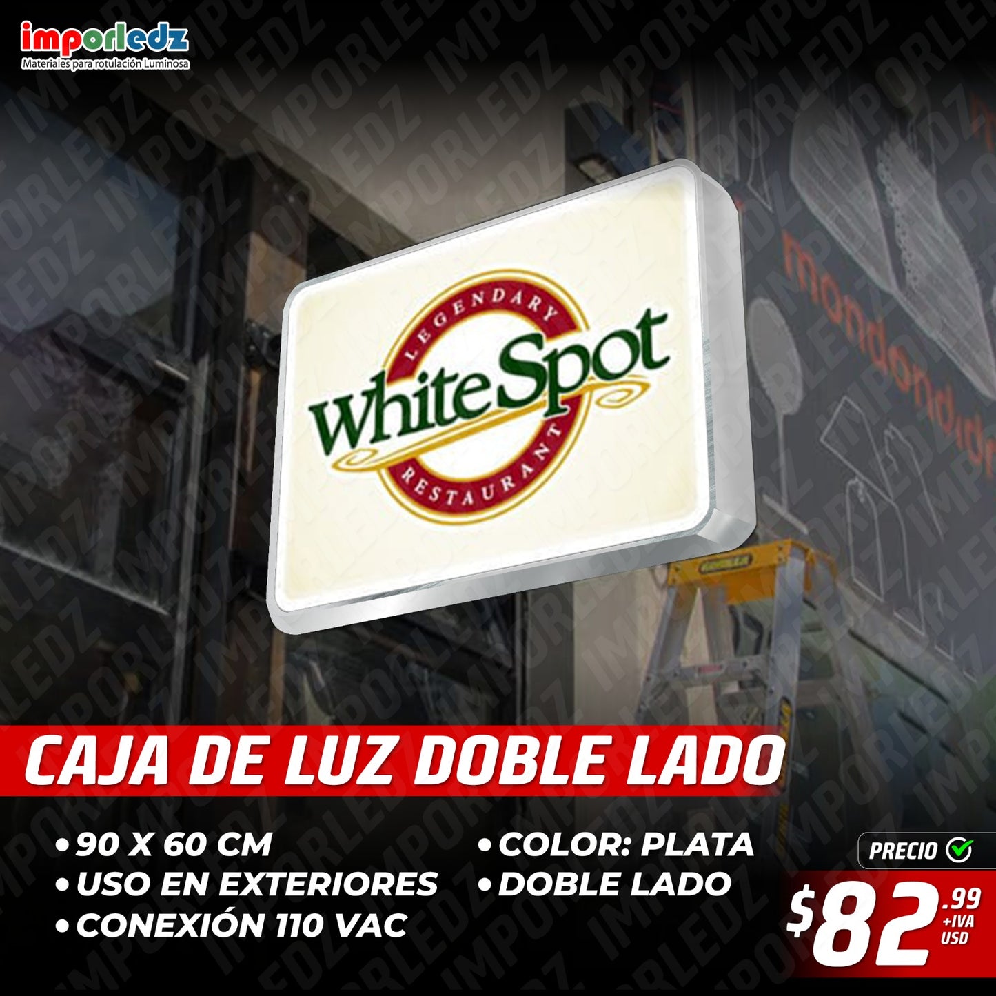 CAJA DE LUZ RECTANGULAR DOBLE LADO