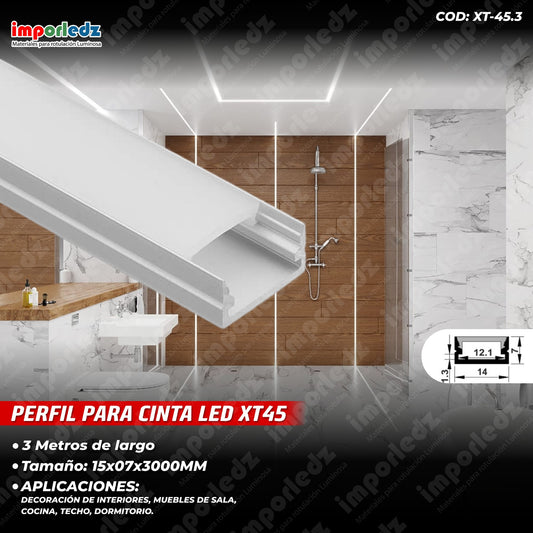PERFIL PARA CINTA LED XT45