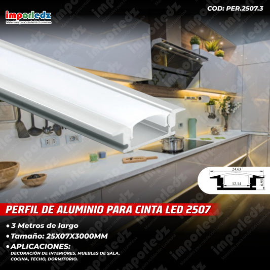 PERFIL PARA CINTA LED 2507