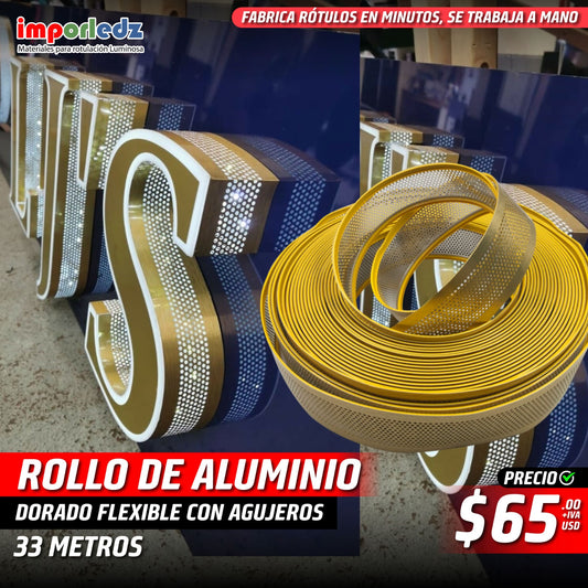 ALUMINIO FLEXIBLE DORADO CON AGUJEROS