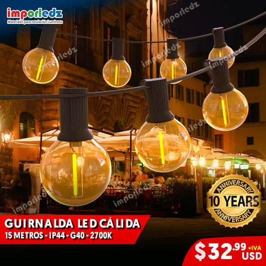 GUIRNALDA 15 METROS CÁLIDA