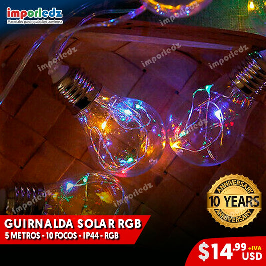GUIRNALDA SOLAR RGB 5 METROS